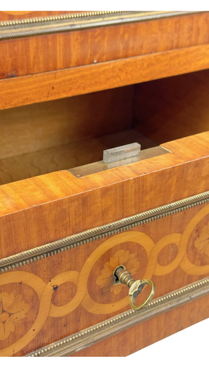 Signed A. Bougenier French Louis XVI Style Marquetry Side Chest