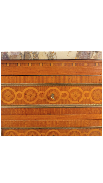 Signed A. Bougenier French Louis XVI Style Marquetry Side Chest