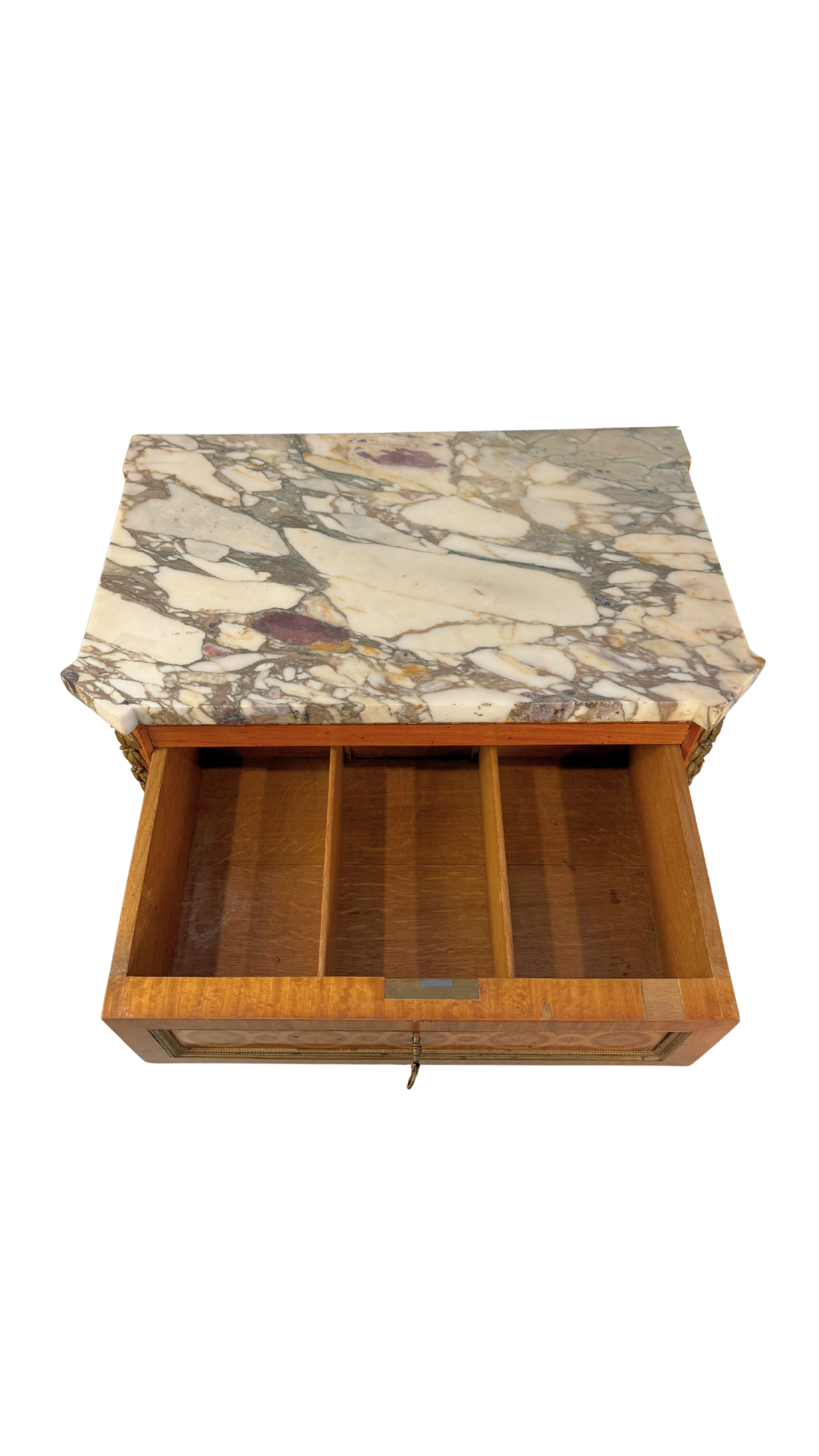 Signed A. Bougenier French Louis XVI Style Marquetry Side Chest