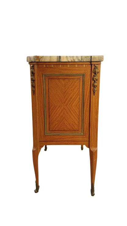 Signed A. Bougenier French Louis XVI Style Marquetry Side Chest