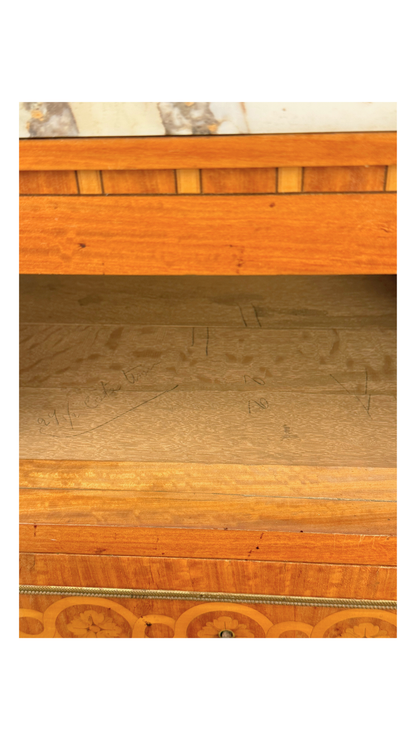 Signed A. Bougenier French Louis XVI Style Marquetry Side Chest