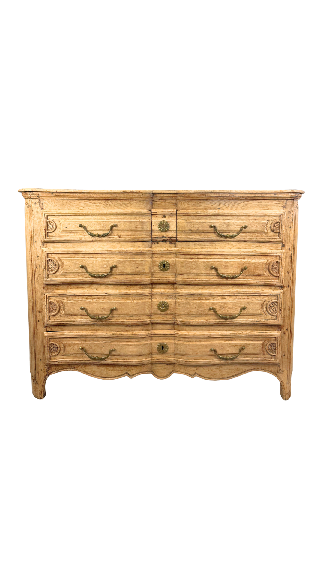 19th Century French Provincial Serpentine Oak Commode