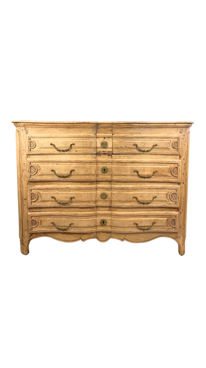19th Century French Provincial Serpentine Oak Commode