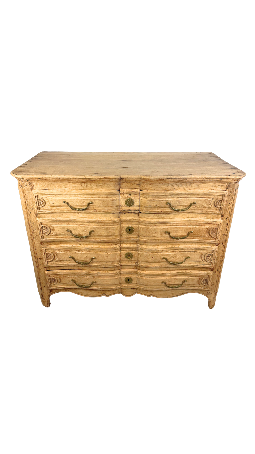 19th Century French Provincial Serpentine Oak Commode