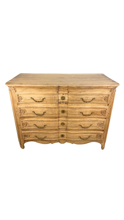19th Century French Provincial Serpentine Oak Commode