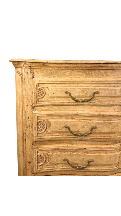 19th Century French Provincial Serpentine Oak Commode