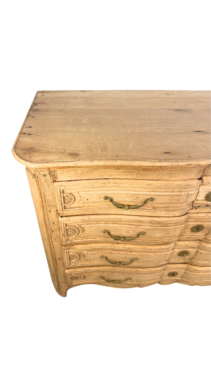19th Century French Provincial Serpentine Oak Commode