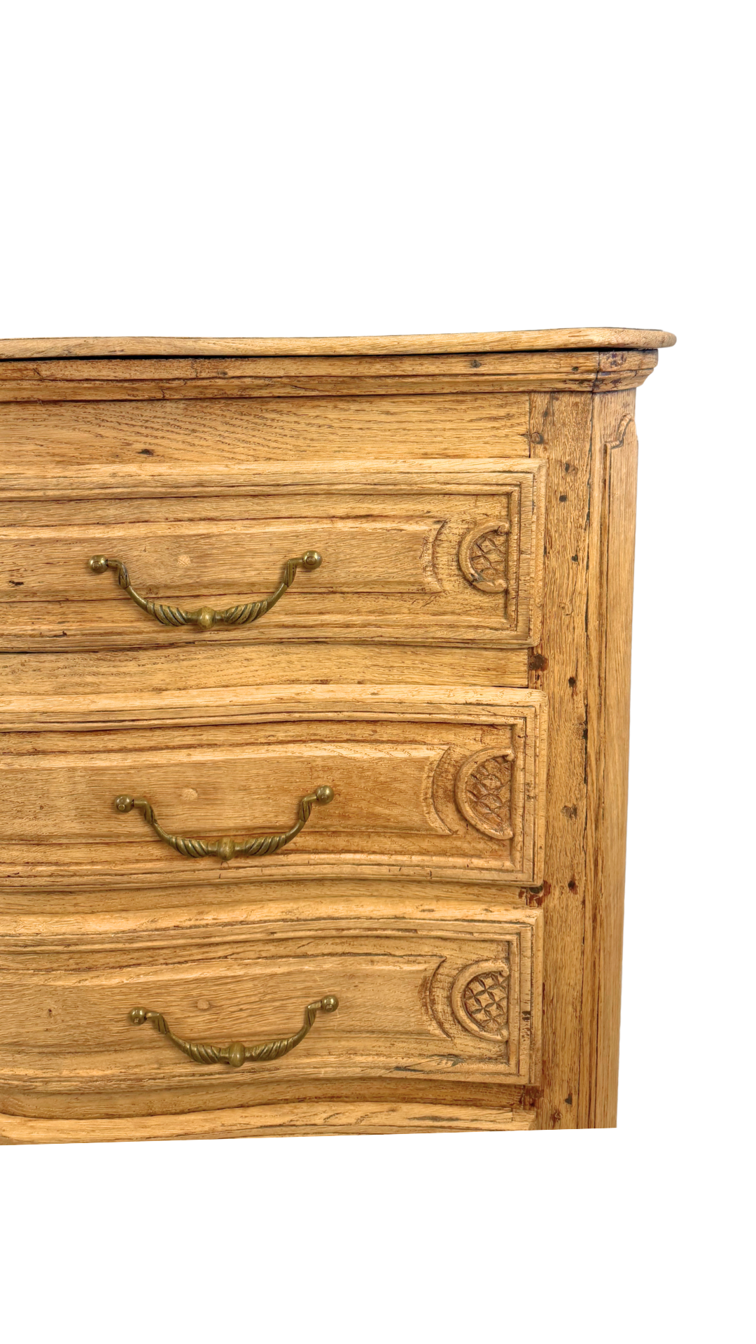 19th Century French Provincial Serpentine Oak Commode