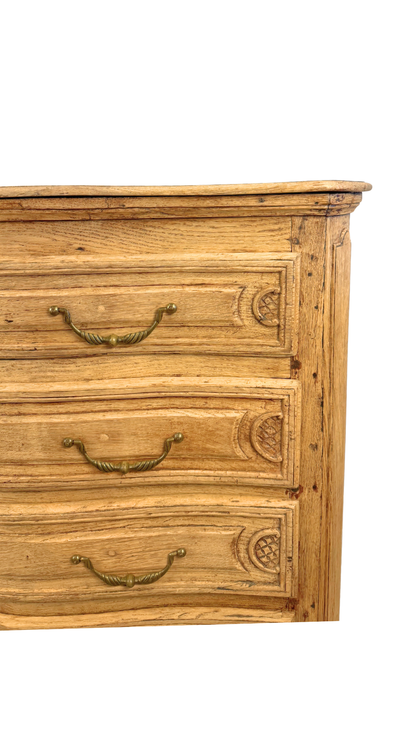 19th Century French Provincial Serpentine Oak Commode