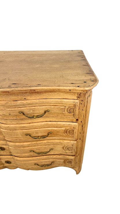 19th Century French Provincial Serpentine Oak Commode