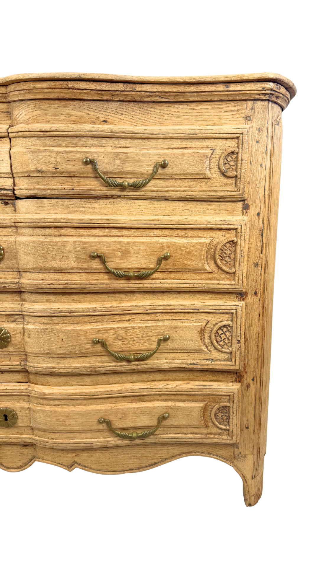19th Century French Provincial Serpentine Oak Commode