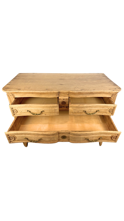 19th Century French Provincial Serpentine Oak Commode