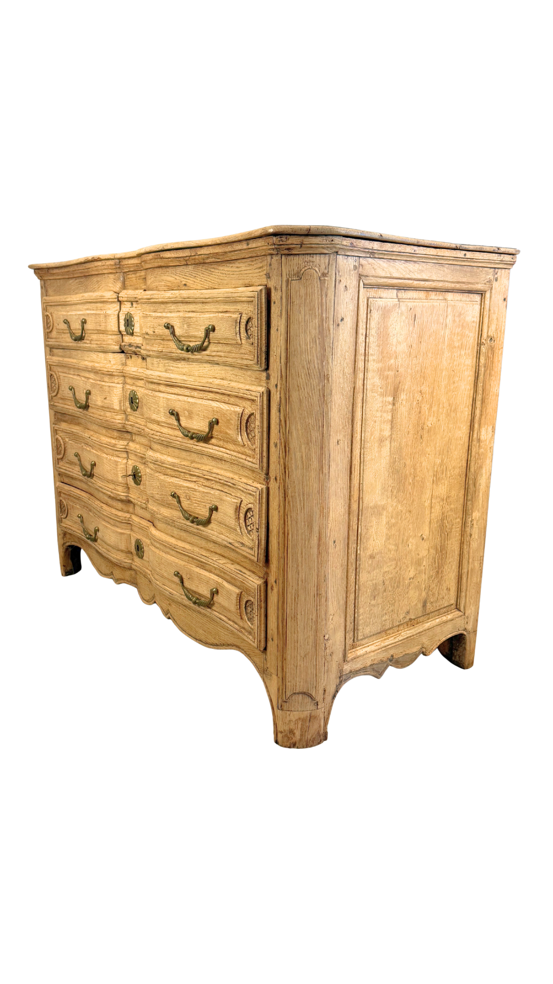 19th Century French Provincial Serpentine Oak Commode