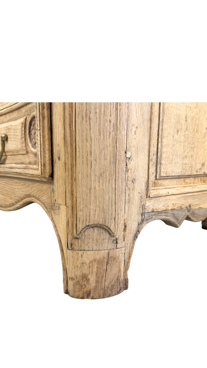 19th Century French Provincial Serpentine Oak Commode