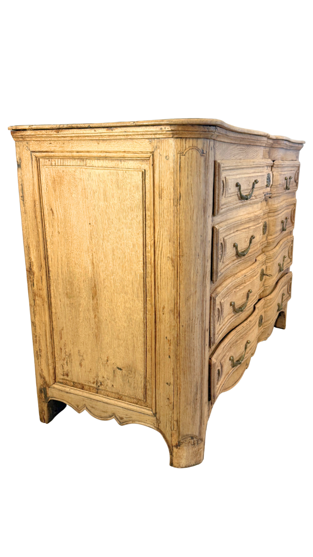 19th Century French Provincial Serpentine Oak Commode