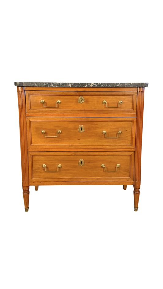 French Louis XVI Style Walnut Commode