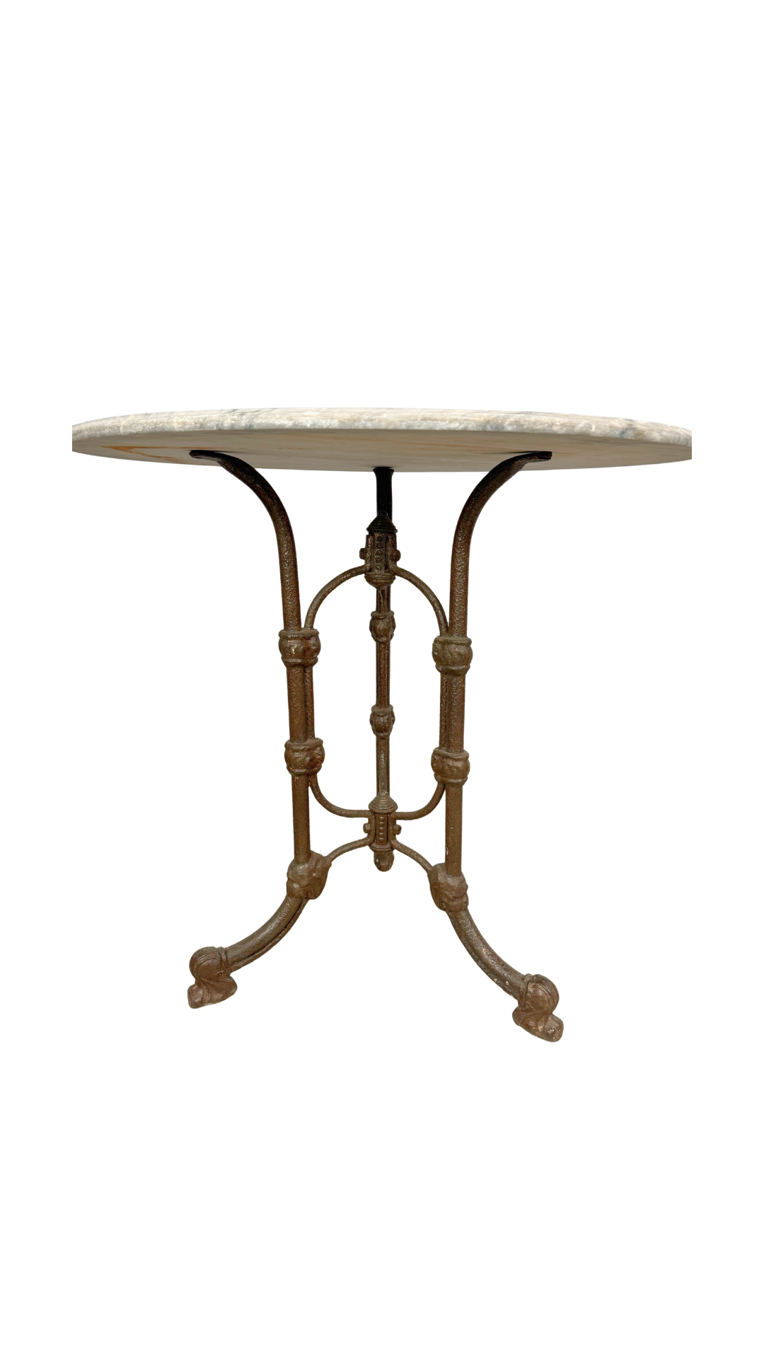 French Marble & Cast Iron Bistro Table