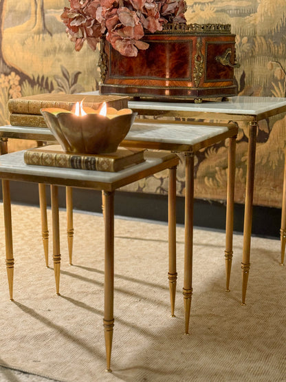 French Brass & Marble Nesting Tables