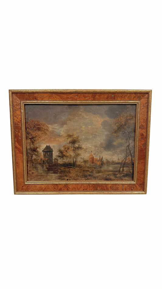 Antique French Framed Landscape Painting