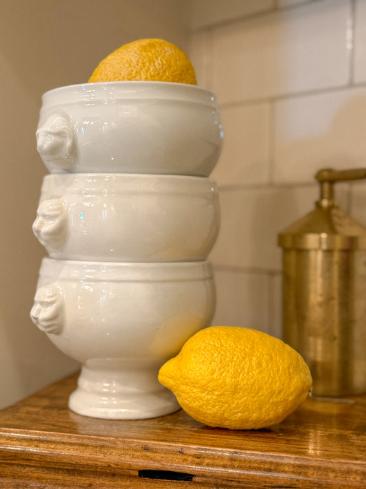 French White Lion Head Soup Tureen