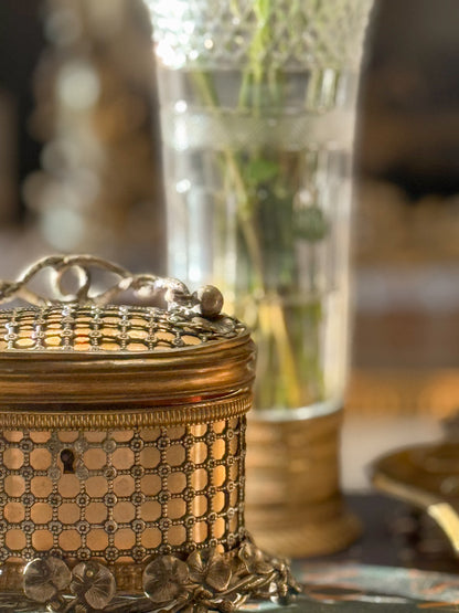 French Gilt and Silvered Bronze Keepsake Box