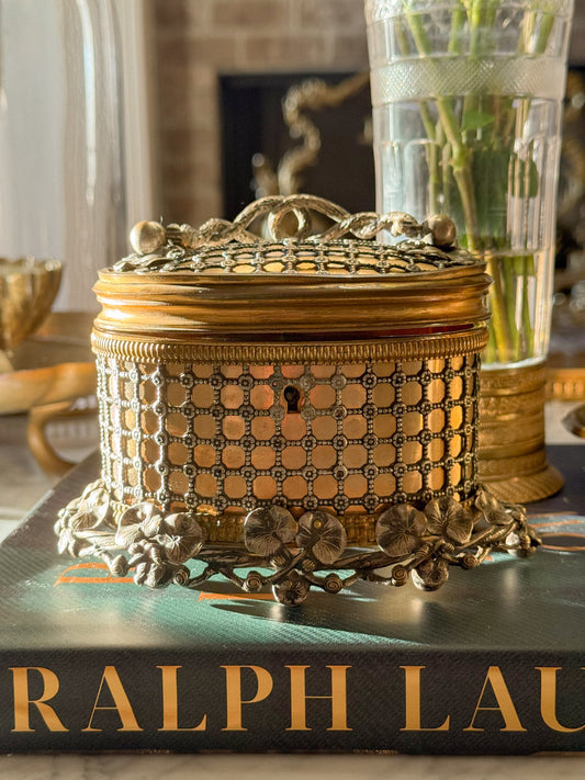 French Gilt and Silvered Bronze Keepsake Box