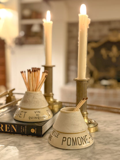 Pair of Antique French Empire Brass Candlesticks