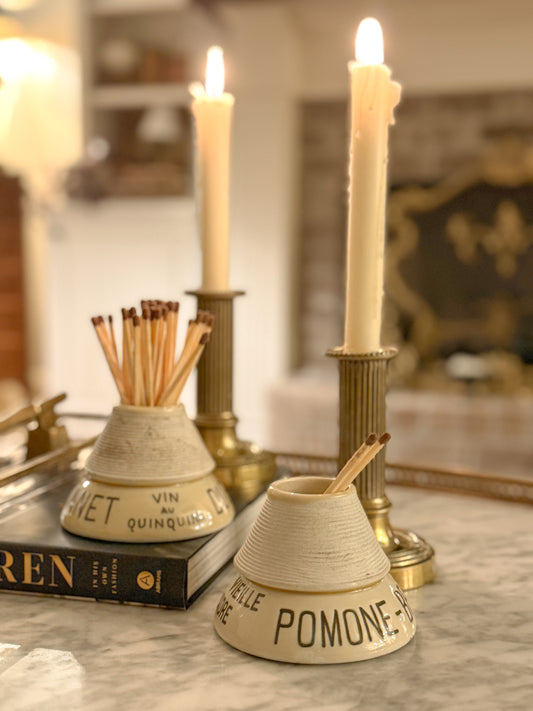 Pair of Antique French Empire Brass Candlesticks