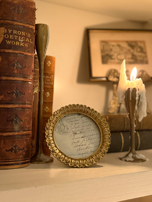 Early 1900s Gilt Oval Frame with Easel Stand