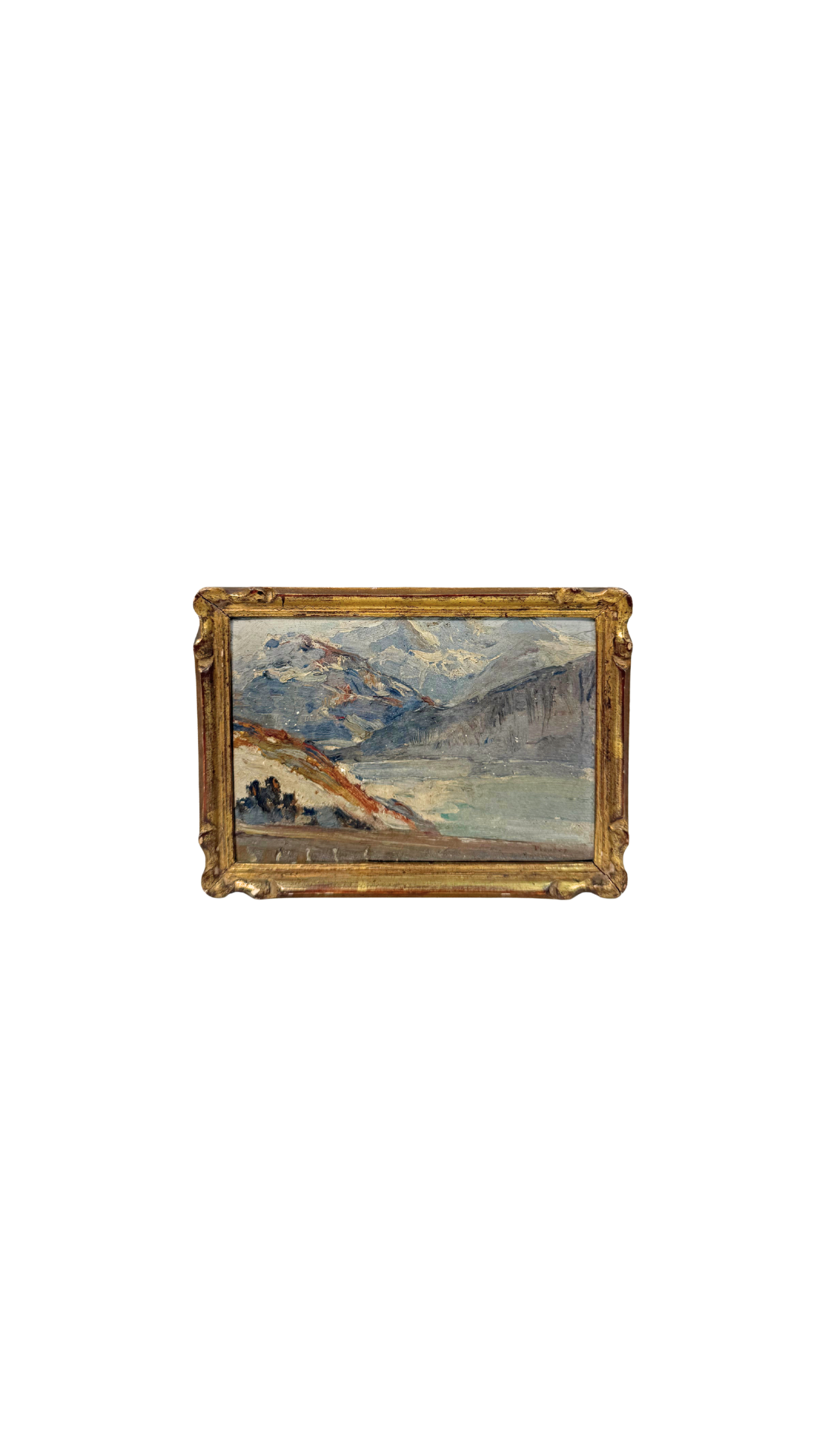 Petite Alpine Landscape Oil in Giltwood Frame
