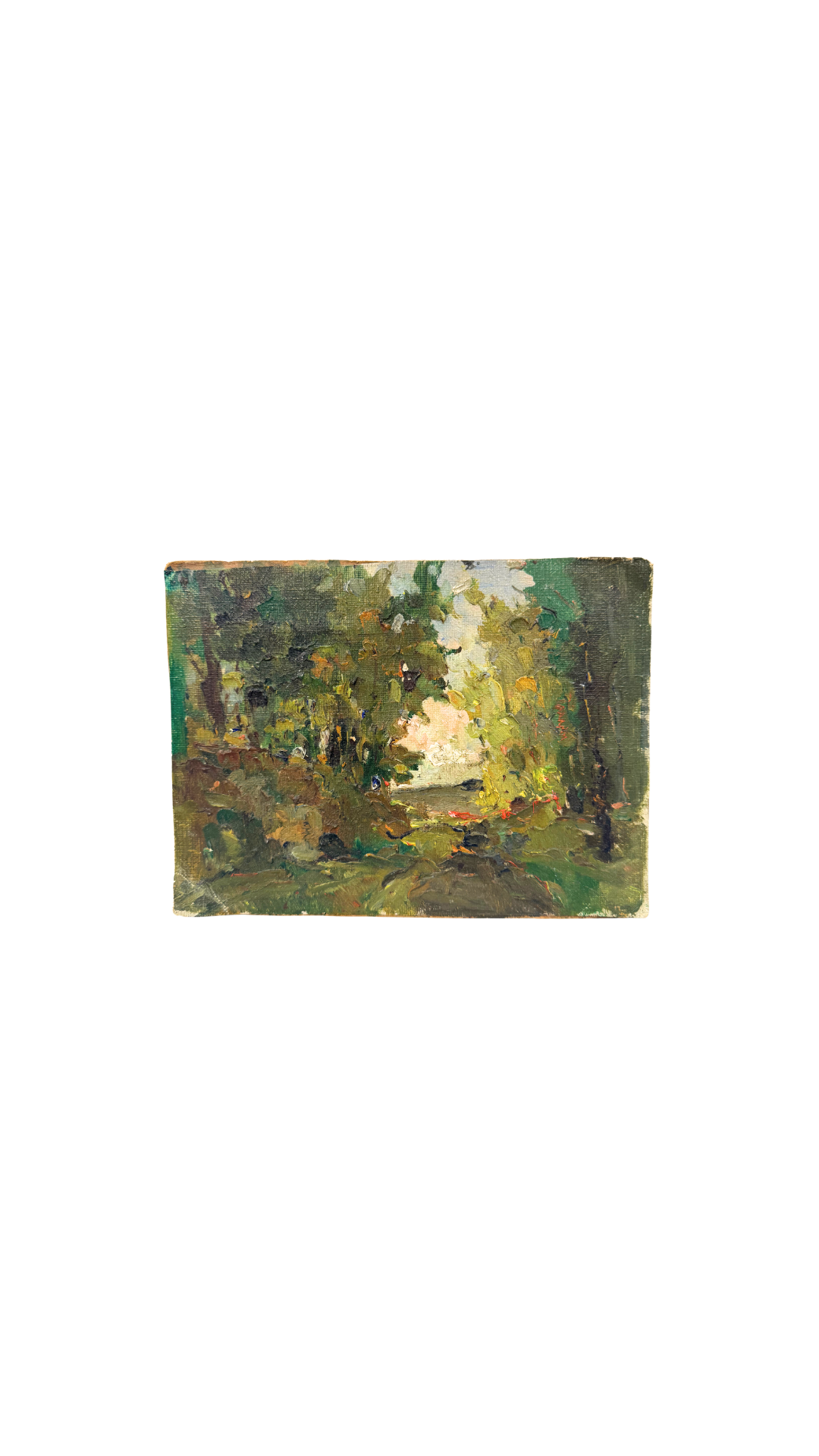 Petite French Forest Study with Artist’s Dedication