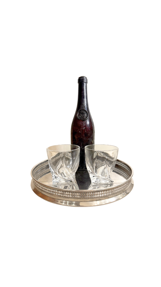 Vintage Italian Silverplate Swivel Tray