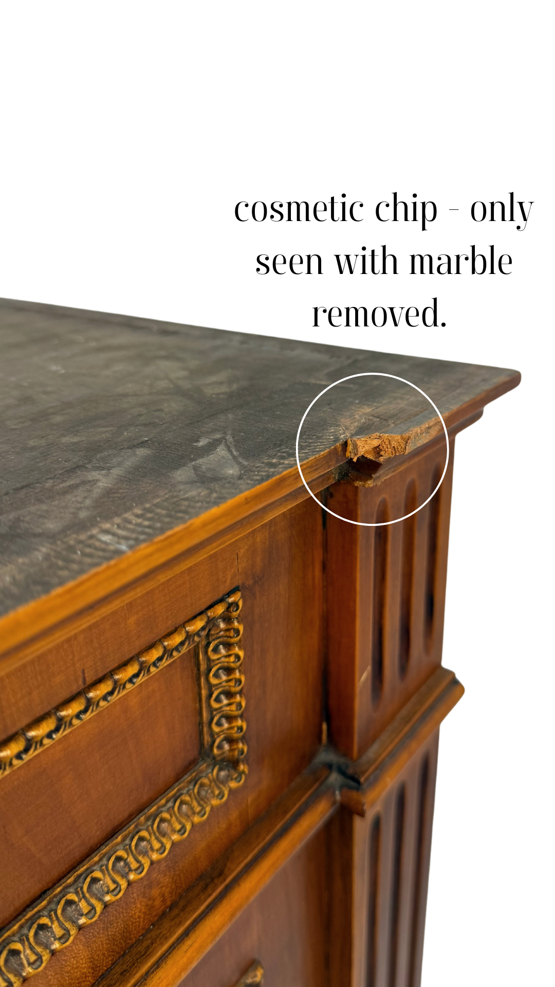 French Louis XVI–Style Vintage Cherry Veneer Commode