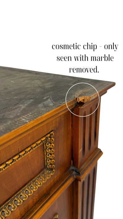 French Louis XVI–Style Vintage Cherry Veneer Commode