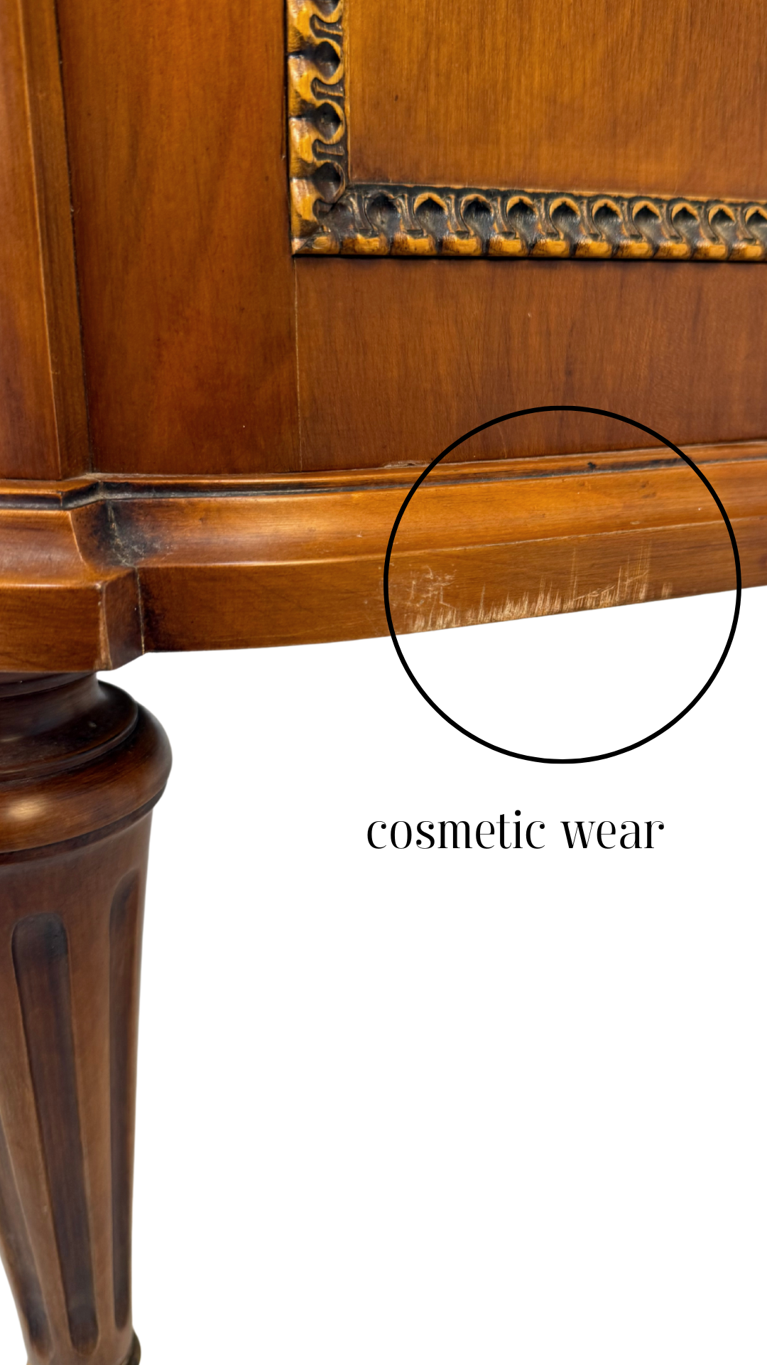 French Louis XVI–Style Vintage Cherry Veneer Commode