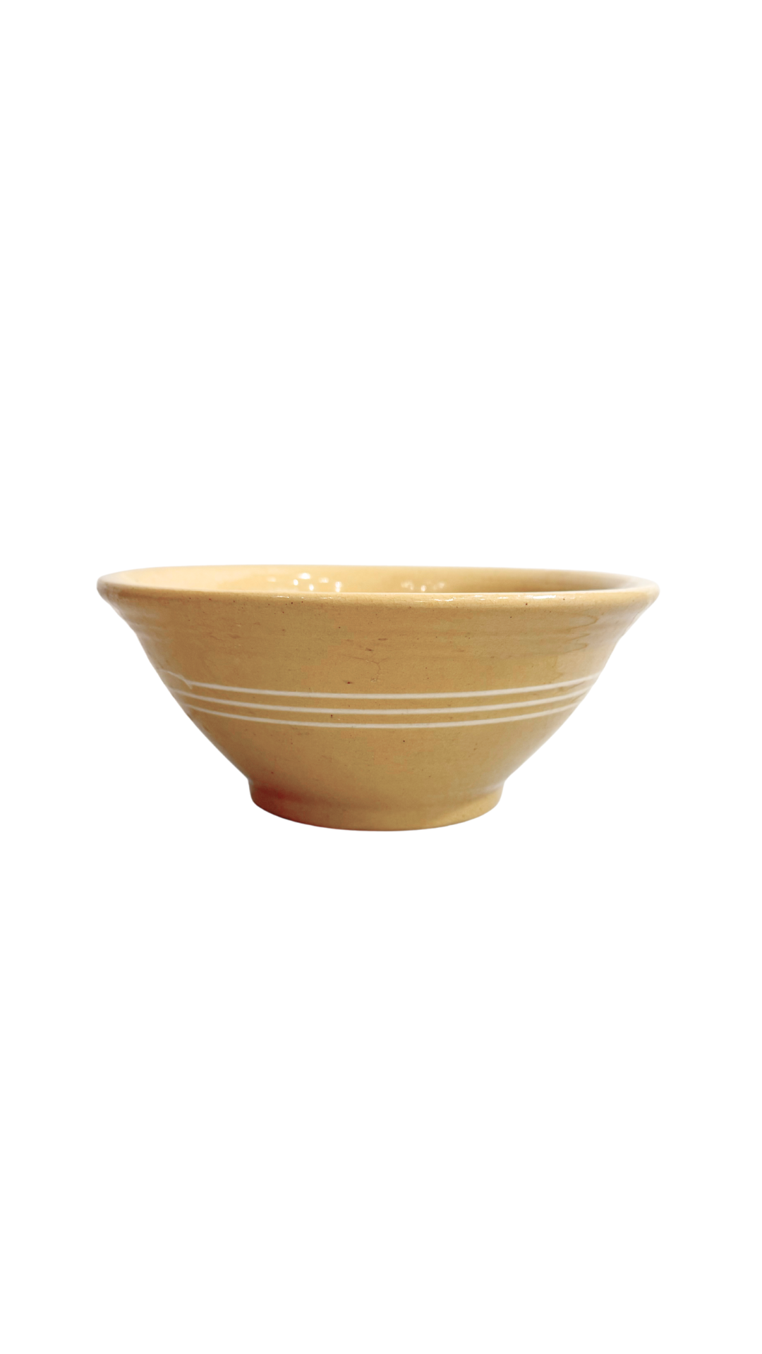 Vintage Yellow Slip-Glazed Pottery Bowl