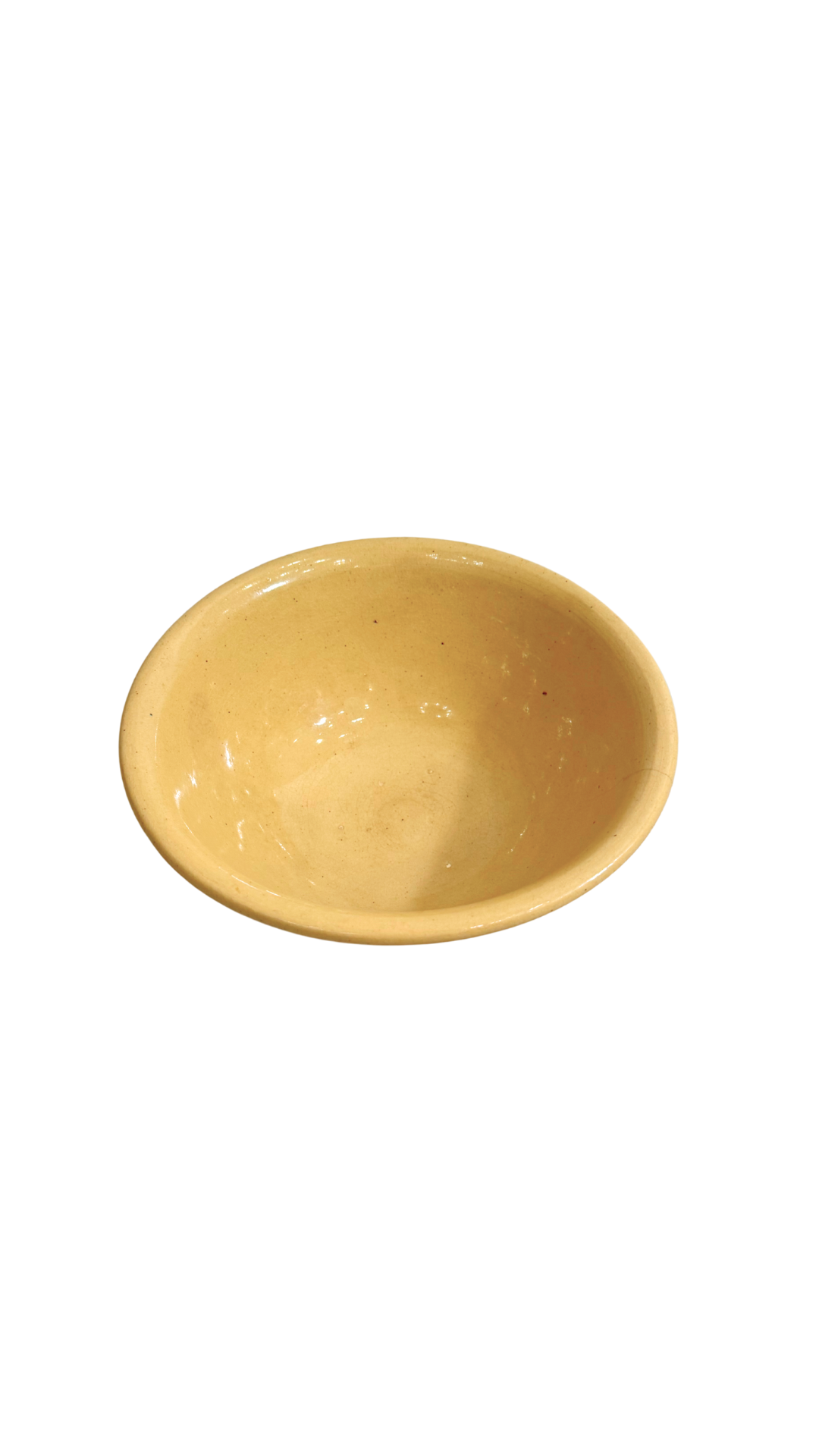 Vintage Yellow Slip-Glazed Pottery Bowl
