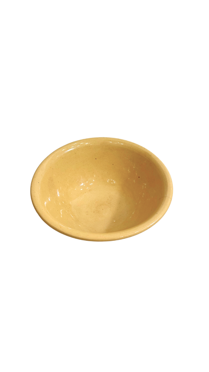 Vintage Yellow Slip-Glazed Pottery Bowl