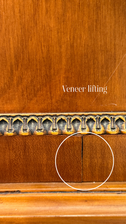 French Louis XVI–Style Vintage Cherry Veneer Commode