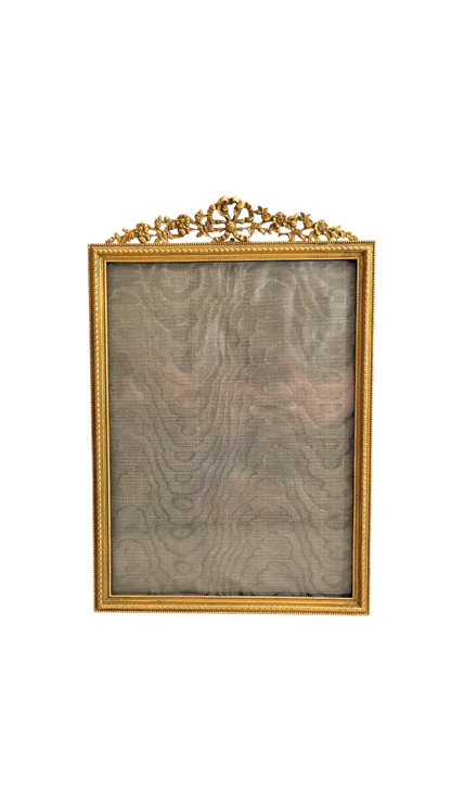 Large French Gilt Ribbon & Floral Frame