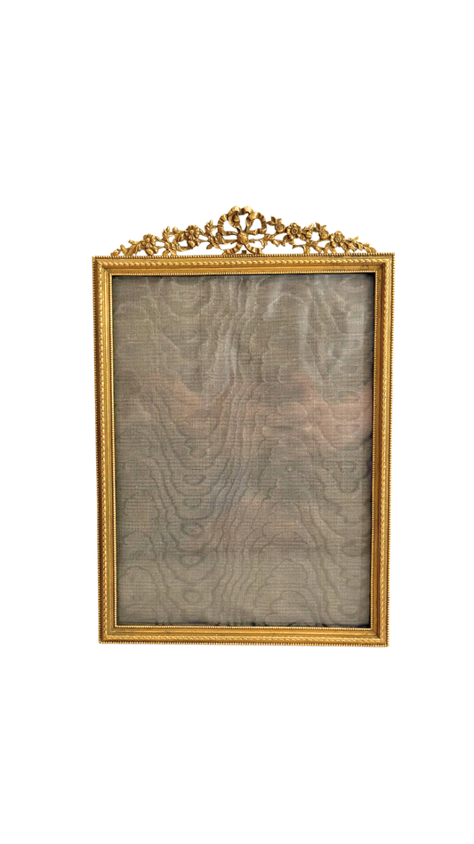 Large French Gilt Ribbon & Floral Frame