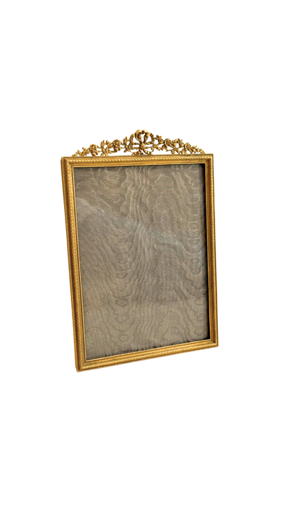 Large French Gilt Ribbon & Floral Frame