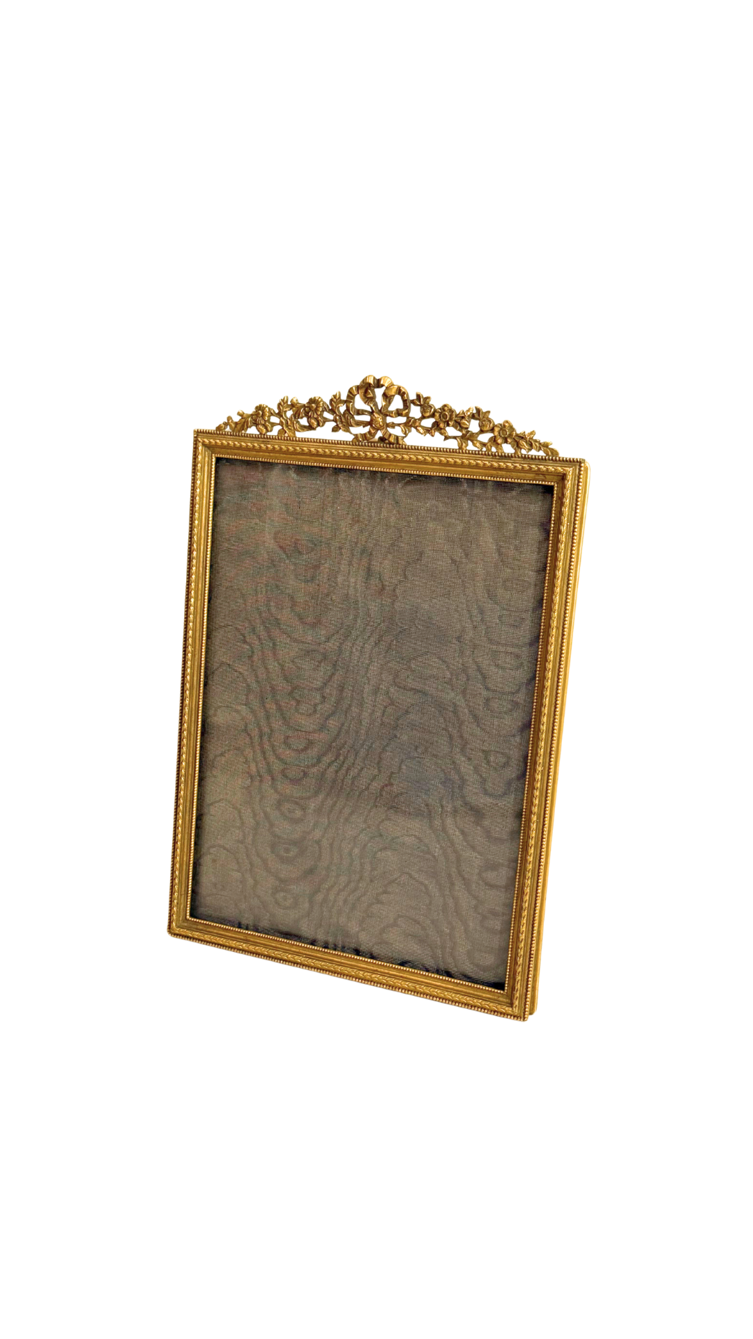 Large French Gilt Ribbon & Floral Frame