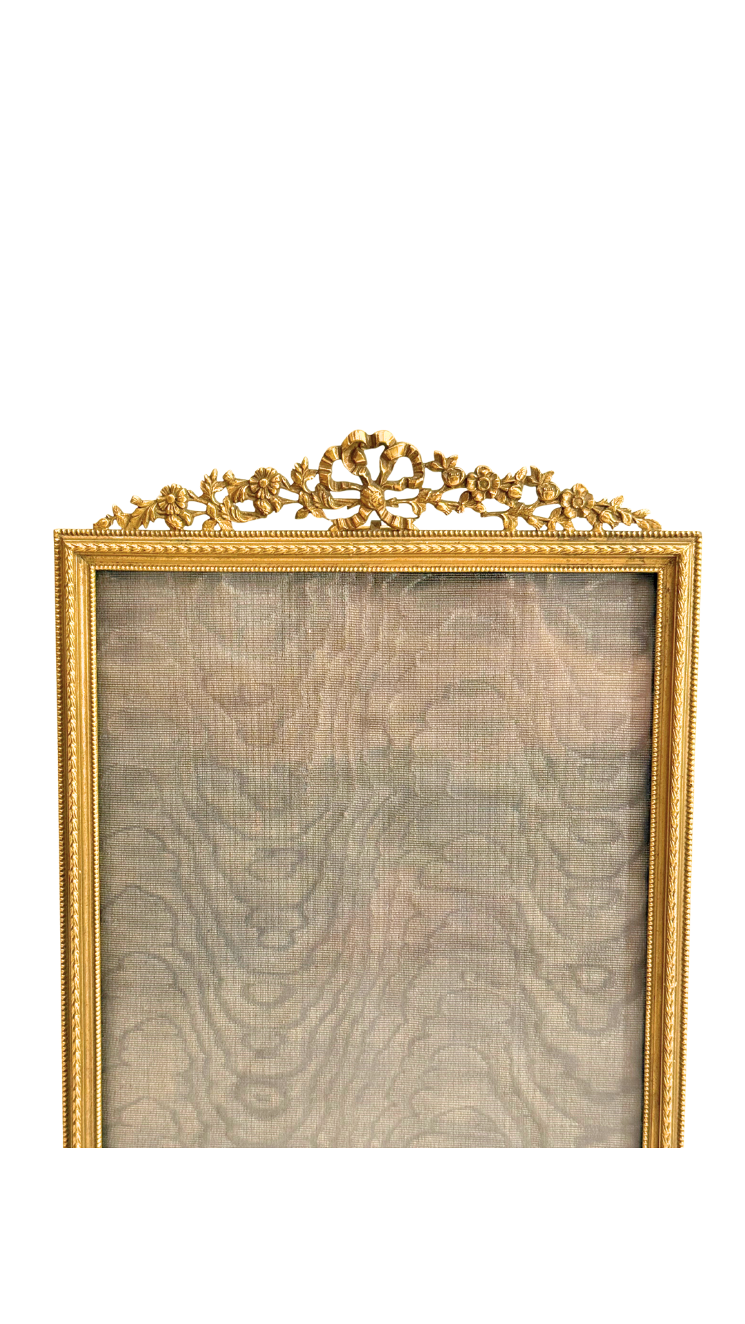 Large French Gilt Ribbon & Floral Frame