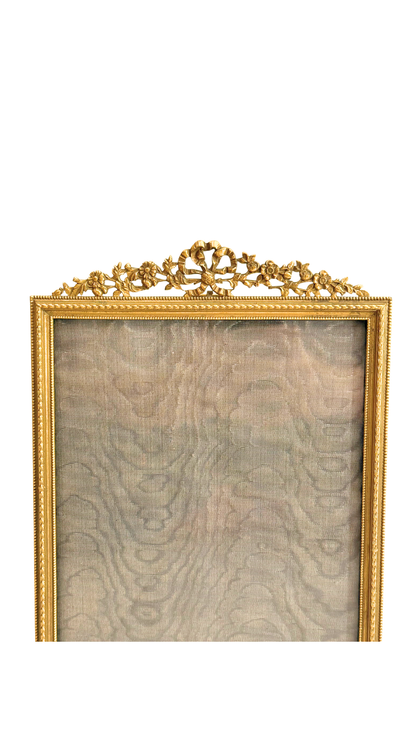 Large French Gilt Ribbon & Floral Frame