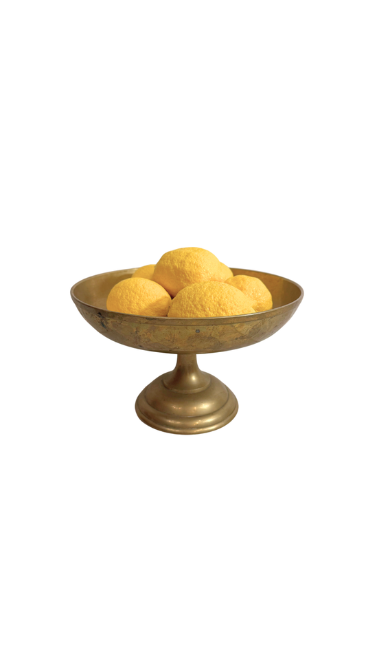 Vintage Brass Compote on Pedestal Base