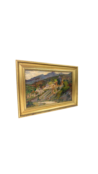 French Hilltop Village Landscape