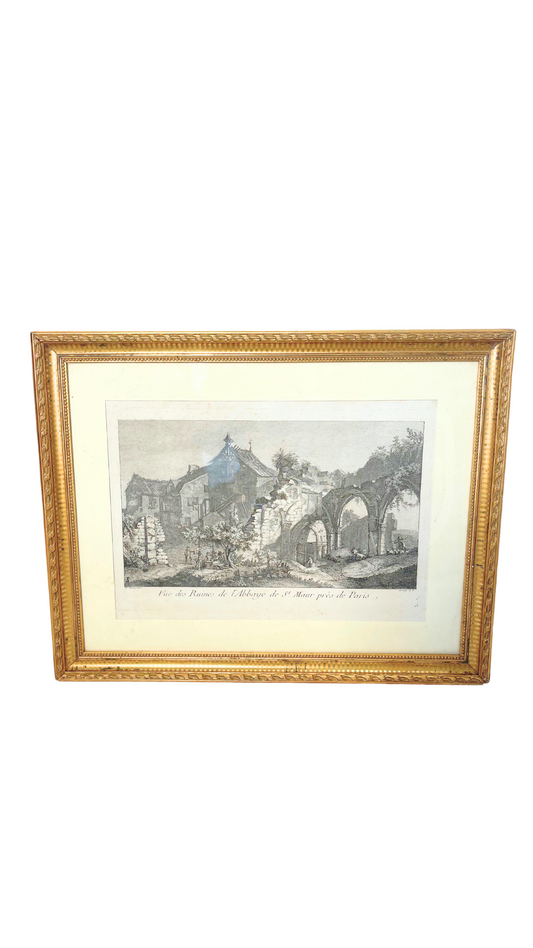 Framed French Etching of St Maur