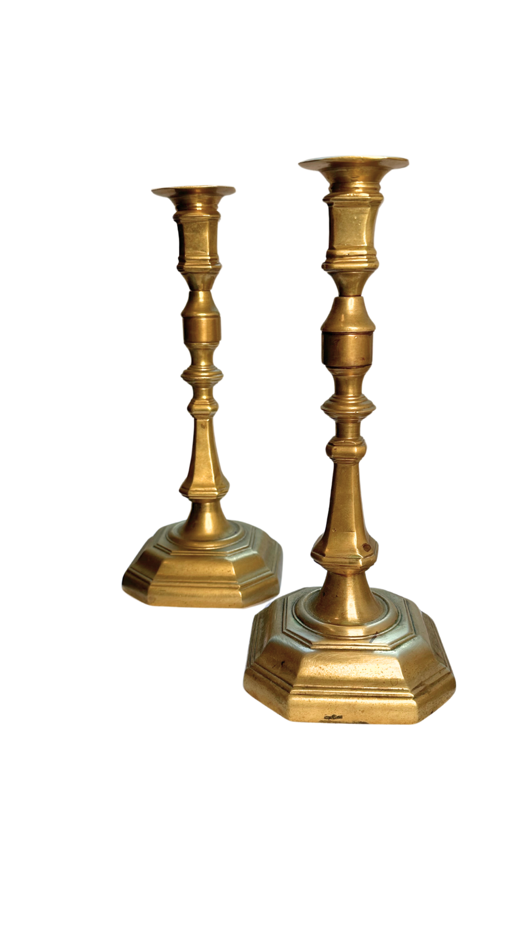 Heavy Weighted Brass Candlesticks