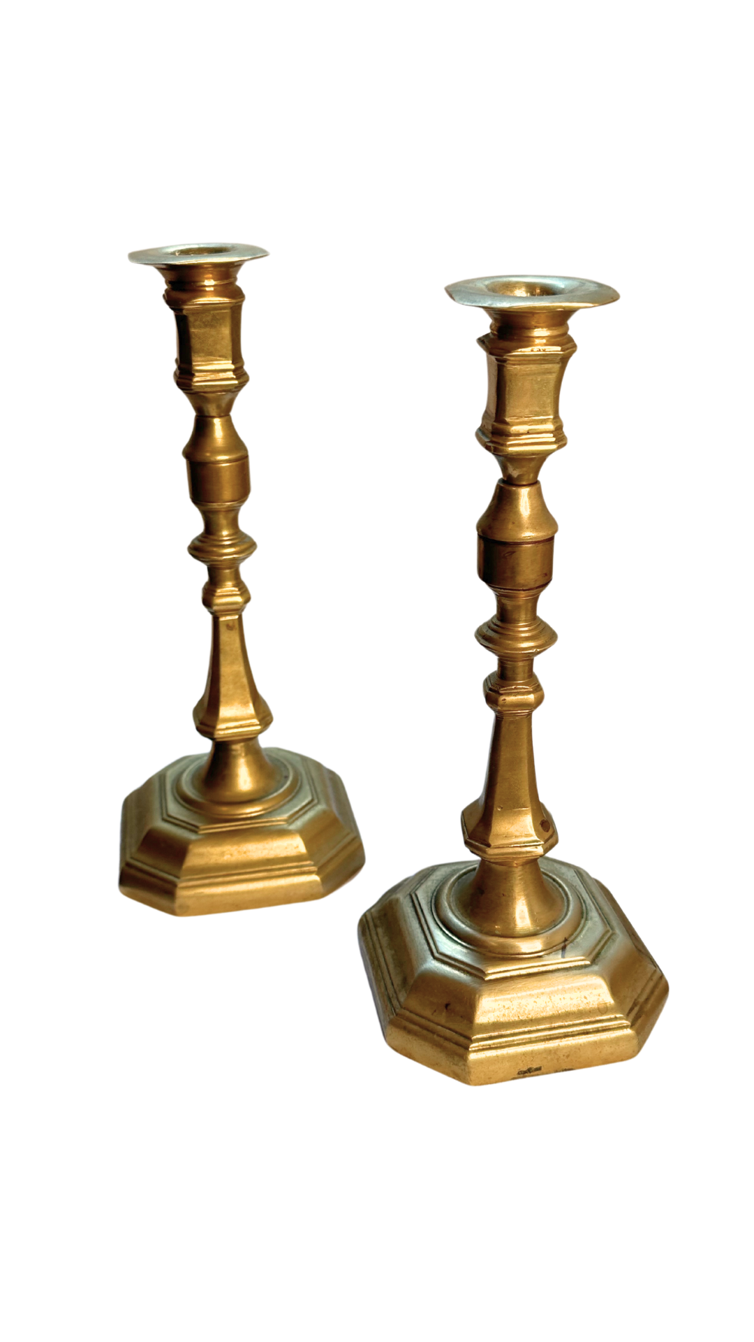 Heavy Weighted Brass Candlesticks